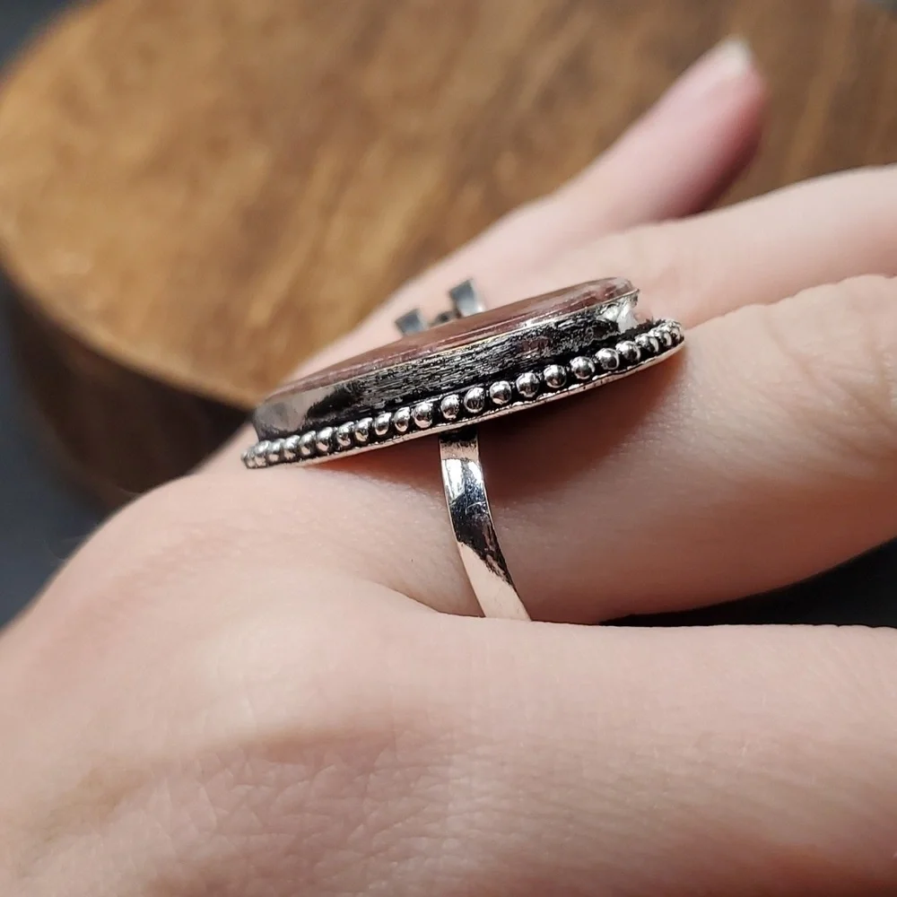 R265‎ 9.5 sandstone jasper ring